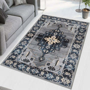 Grey Dark Printed Cotton Premium Quality Carpet