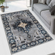 Grey Dark Printed Cotton Premium Quality Carpet