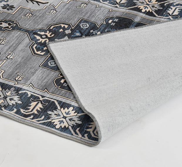 Grey Dark Printed Cotton Premium Quality Carpet