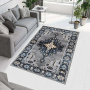 Grey Dark Printed Cotton Premium Quality Carpet