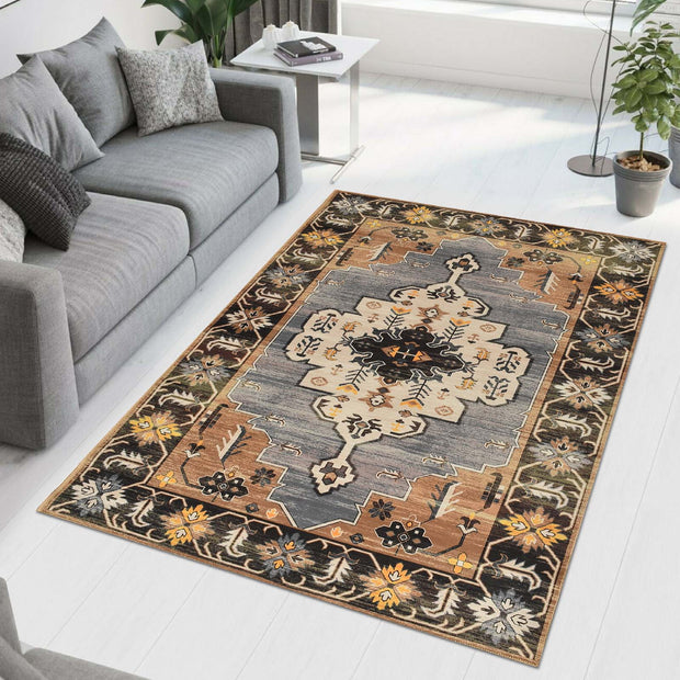 Beige Dark Printed Cotton Premium Quality Carpet