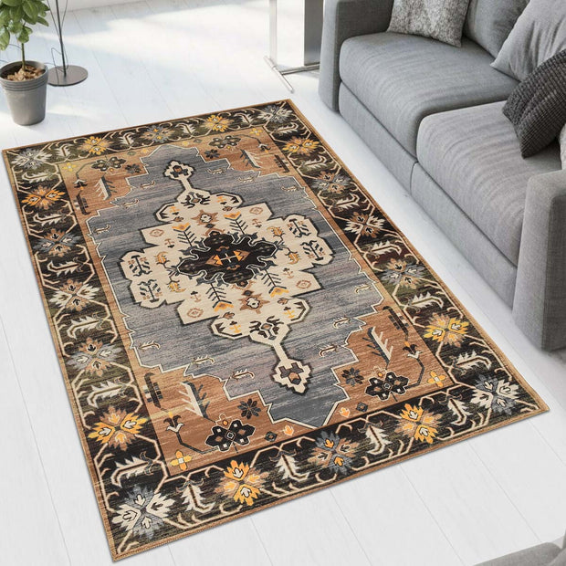 Beige Dark Printed Cotton Premium Quality Carpet
