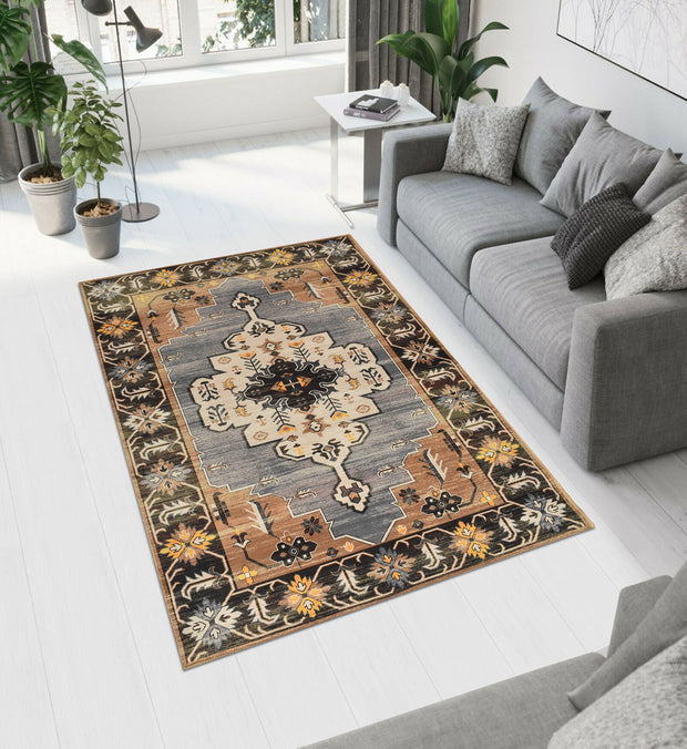 Beige Dark Printed Cotton Premium Quality Carpet