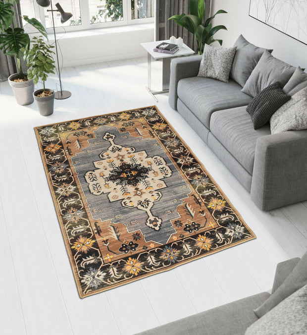 Beige Dark Printed Cotton Premium Quality Carpet