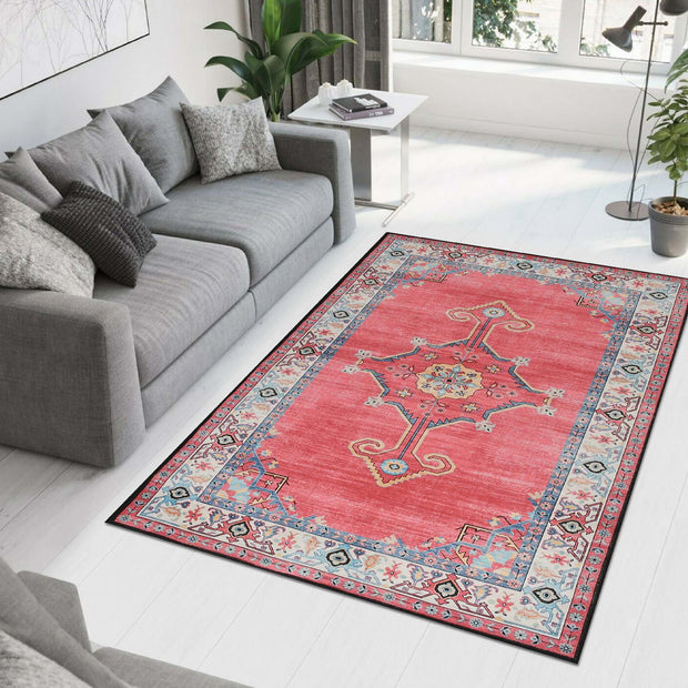 Pink Printed Cotton Premium Quality Carpet