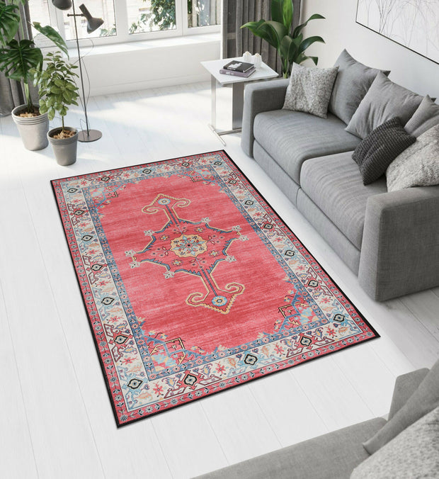 Pink Printed Cotton Premium Quality Carpet