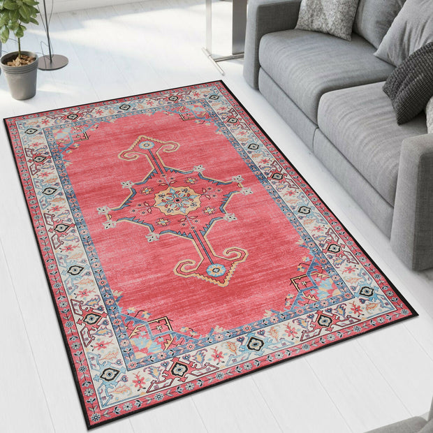 Pink Printed Cotton Premium Quality Carpet