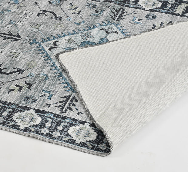 Dark Aque Printed Cotton Premium Quality Carpet