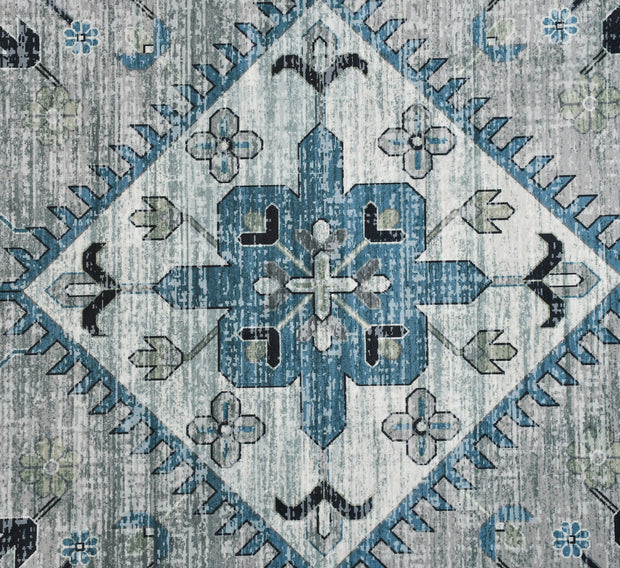 Dark Aque Printed Cotton Premium Quality Carpet
