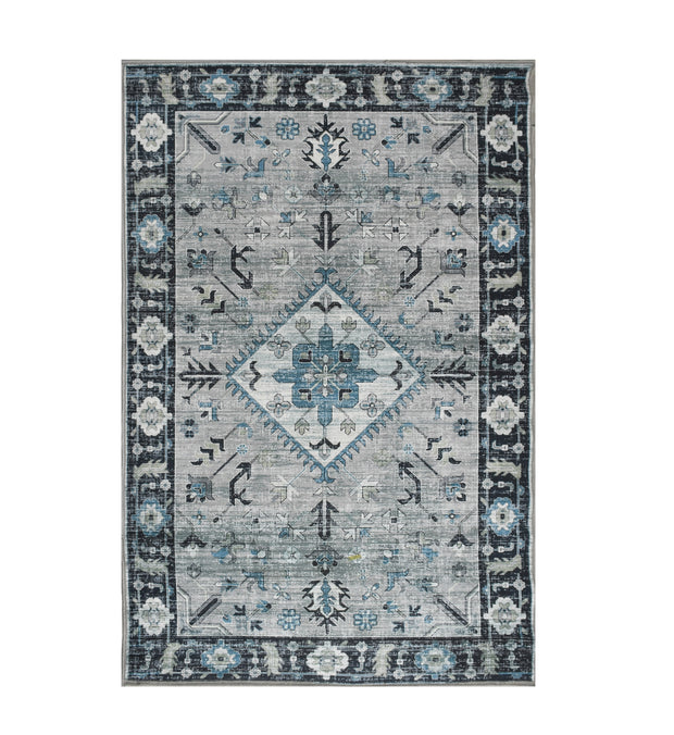 Dark Aque Printed Cotton Premium Quality Carpet