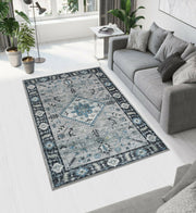 Dark Aque Printed Cotton Premium Quality Carpet