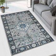 Dark Aque Printed Cotton Premium Quality Carpet