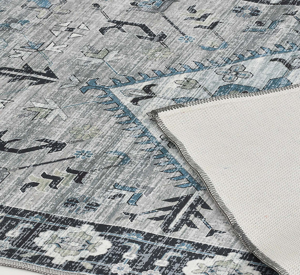 Dark Aque Printed Cotton Premium Quality Carpet