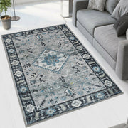 Dark Aque Printed Cotton Premium Quality Carpet