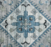 Dark Aque Printed Cotton Premium Quality Carpet