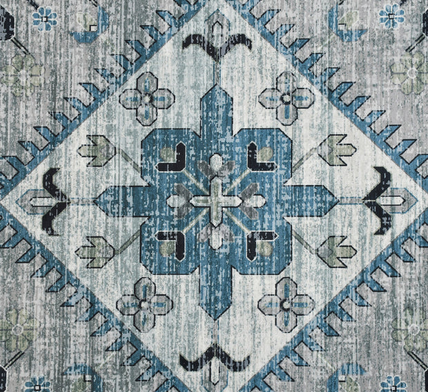 Dark Aque Printed Cotton Premium Quality Carpet