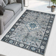 Dark Aque Printed Cotton Premium Quality Carpet