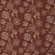 (BOGO) Brown Floral Cotton Elastic Fitted King Size Double Bed Bedsheet with 2 Pillow Covers